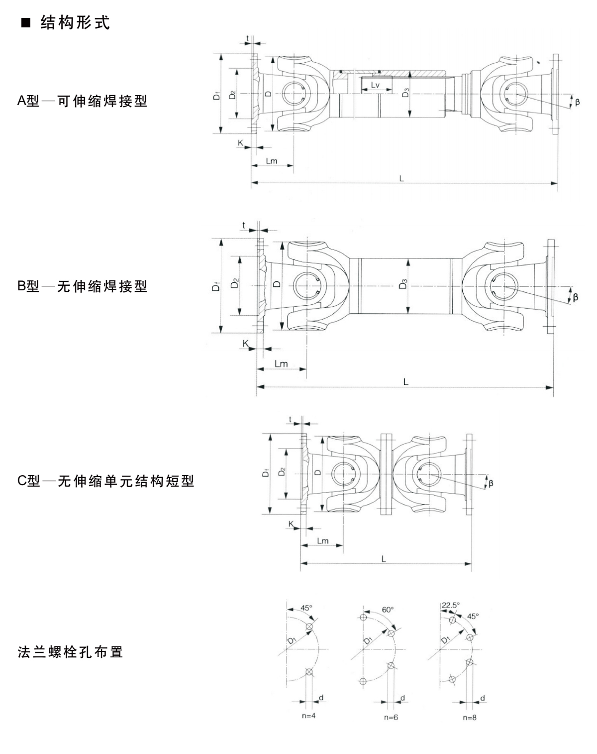 SWC-I輕型十字軸萬向聯軸器產品規格圖