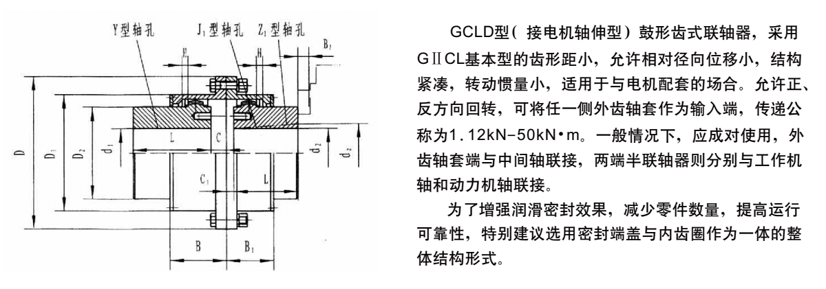 GCLD型鼓形齒式聯軸器產品規格圖